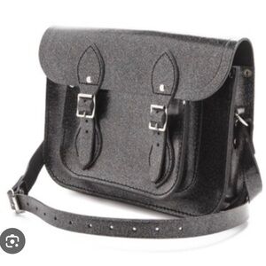 The Cambridge Satchel Company Black shimmer Leather Crossbody Satchel